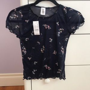 Brand New PacSun Navy Mesh Top